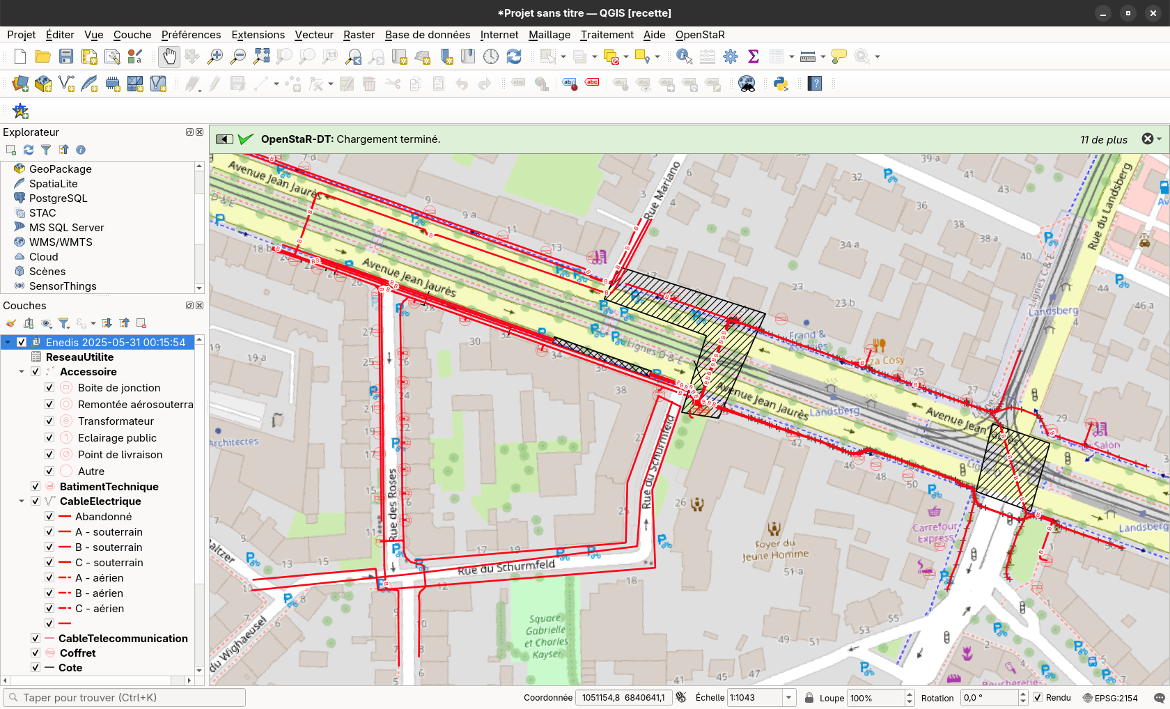StaR-DT ilmporté dans QGIS